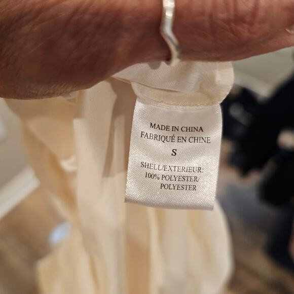 Theory Satin Deno Long Sleeve Button Down Asyem blouse - Picture 7 of 7